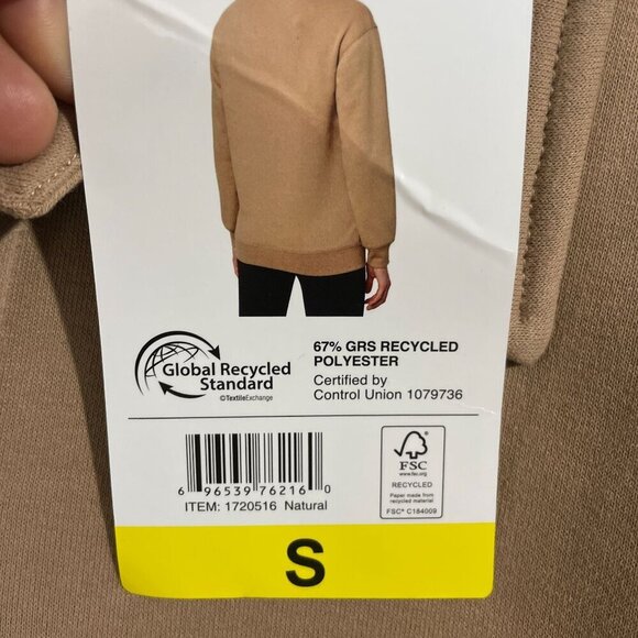 NEW Mondetta Women's S Tan Pullover Collared Sweatshirt Long Sleeve Polyester - Picture 8 of 9